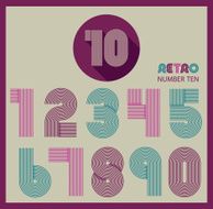 Retro stripes funky numbers set N9