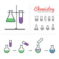 Chemical test tubes icons