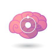 Brain icon with an atom