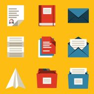 Flat icon set Paper 2