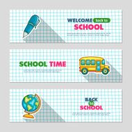 School flat vector banners
