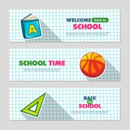 School flat vector banners N4