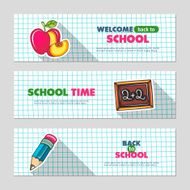 School flat vector banners N5