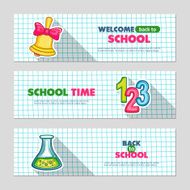 School flat vector banners N6