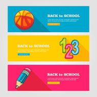 School flat vector banners N8