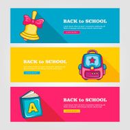 School flat vector banners N10