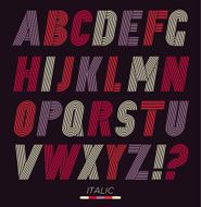 Retro stripes funky fonts set N4