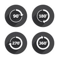 Angle degrees circle icons Geometry math signs N5