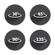 Angle degrees icons Geometry math signs N22