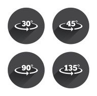 Angle degrees icons Geometry math signs N23
