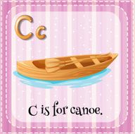 Flashcard letter C canoe