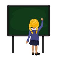 schoolgirl near the blackboard