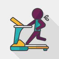 treadmill flat icon with long shadow eps10