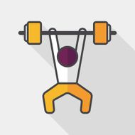 weightlifting flat icon with long shadow eps10