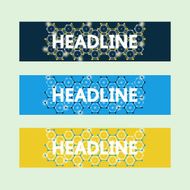 Set of three creative banners Technology color background