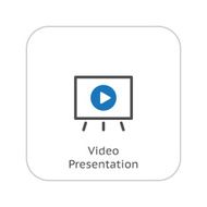 Video Presentation Icon Business Concept Flat Design