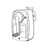Mechanical sharpener of pencil hand drawn isolated on white back