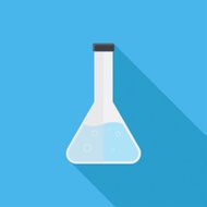 laboratory glass with long shadow