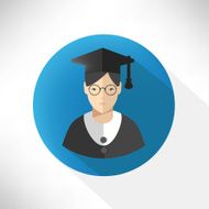 Student on button background vector N2