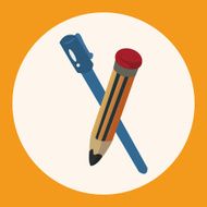 pencil and pen theme elements