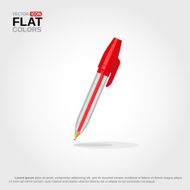 Icon of Red Ballpen with Shadow