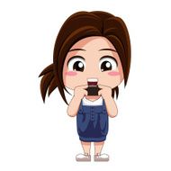sassy girl play the smart phone N2
