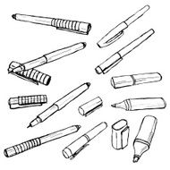 Pen hand drawing vector sketch