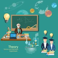 Education concept students and teachers science education knowledge professor