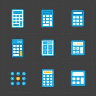 Vector colorful calculator icons set