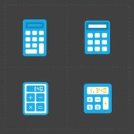 Vector colorful calculator icons set N2