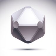 3D origami abstract object vector design element clea