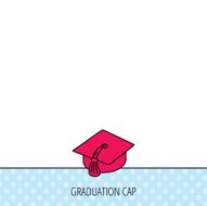 Graduation cap icon Diploma ceremony sign N7