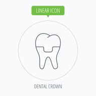 Dental crown icon Tooth prosthesis sign N5