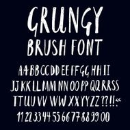 Brush hand drawn textured vector font N2
