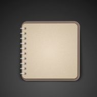 open blank lined notebook over black