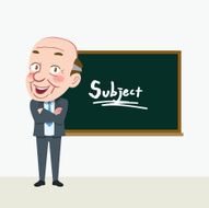 Drawing flat character design elderly professor concept N2