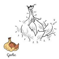 Numbers vector game fruits and vegetables (garlic) N2