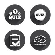 Quiz icons Checklist and brainstorm symbols N2