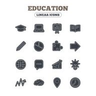 Education icon Graduation cap pencil and book N2