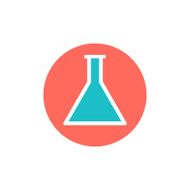 Flat web icon of test tube N2