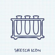 Vector sketch icon of laboratory tubes