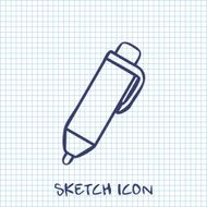 Vector sketch icon of pen