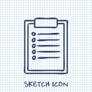 vector sketch icon of clipboard N2