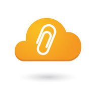 Cloud icon with a paper clip