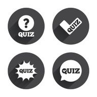 Quiz icons Speech bubble with check mark symbol N9