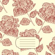 Notebook Cover with hand-drawn Doodle ethnic Flowers Pattern