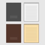 Vector Set of open and closed spiral Notepad