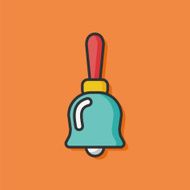 school bell color line icon N2
