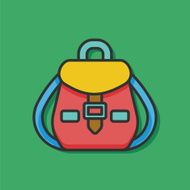 backpack color line icon