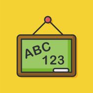 black board color line icon N3